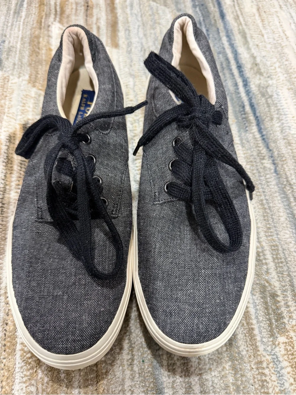 Polo by Ralph Lauren Dark Gray Canvas Lace-Up Sneakers